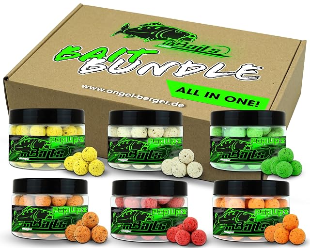 Angel-Berger Magic Baits Pop-up-Boilie-Bundle in sechs Geschmacksrichtungen, 18 mm