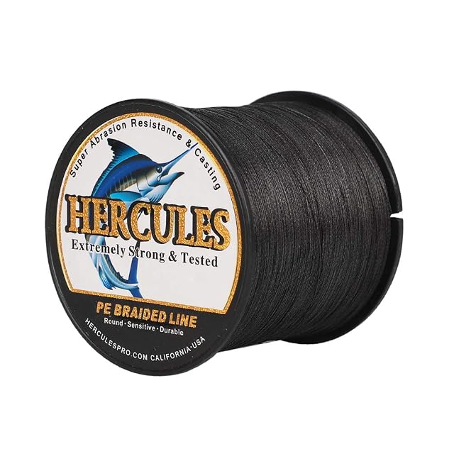 HERCULES Super Cast achtfach geflochtene Angelschnur in Schwarz
