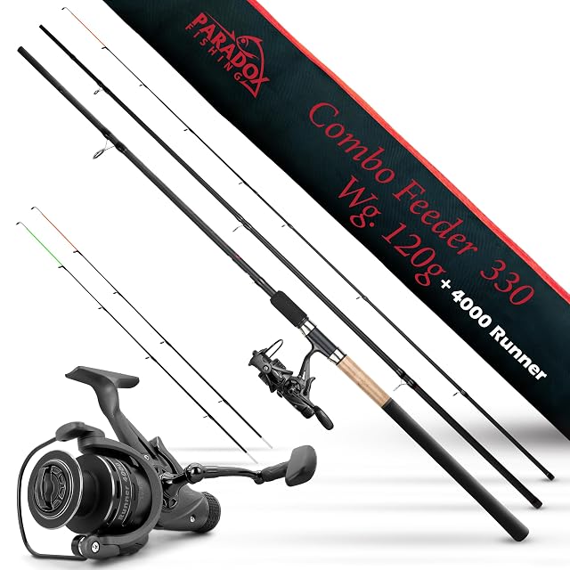 Paradox Fishing 3,3-m-Feederrute mit Runner 4000 Rolle