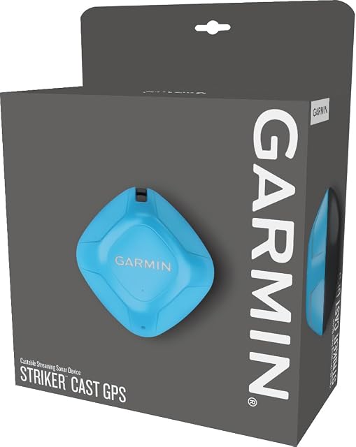 Werfbares GPS-Echolot Garmin Striker Cast auf dem Wasser treibend
