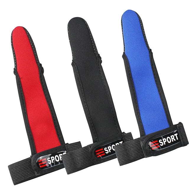 oupados drei Einzelfinger-Angelhandschuhe in Rot, Schwarz und Blau