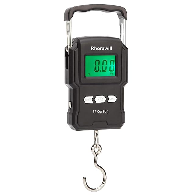 Rhorawill 75-kg-Digitalwaage zum Angeln mit hintergrundbeleuchtetem Display
