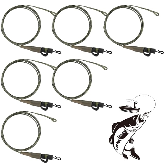 TYBYBB sechsteiliges Chod-Rig-Set ohne Widerhaken mit Leadcore und Safety-Lead-Clip