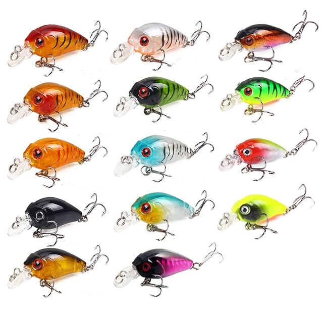 GERUI vierzehnteiliges Crankbait-Set in leuchtenden Farben
