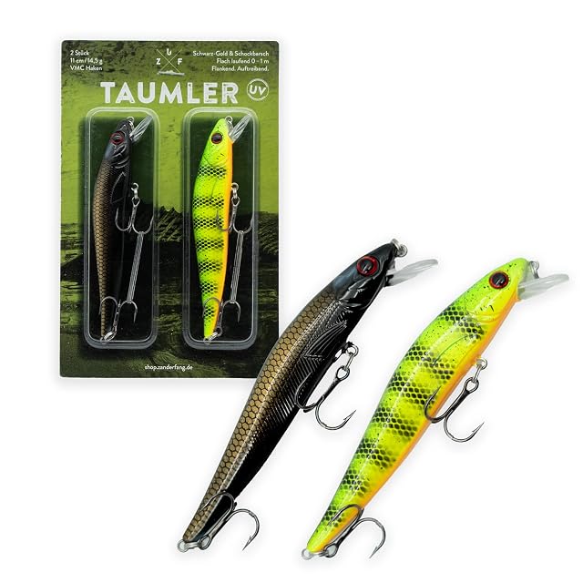 Zanderfang TAUMLER Zander-Crankbait in Schwarz und Gold, 11 cm