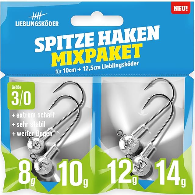 Lieblingsköder vierteilige 3/0-Jigkopf-Mischpackung