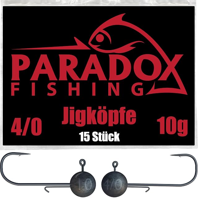 Paradox Fishing 15-teiliges 4/0-Jigkopf-Set, alle 10 Gramm