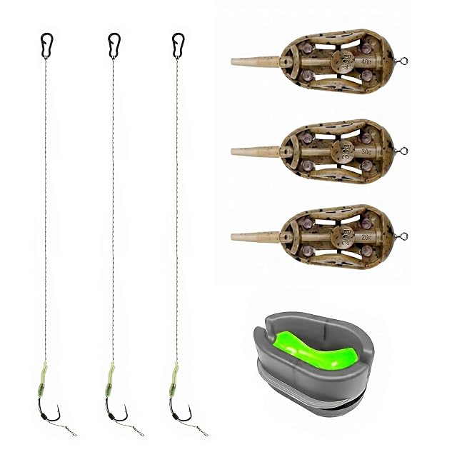 INNAL dreiteiliges Method-Feeder-Set mit markierten Gewichten und Haken