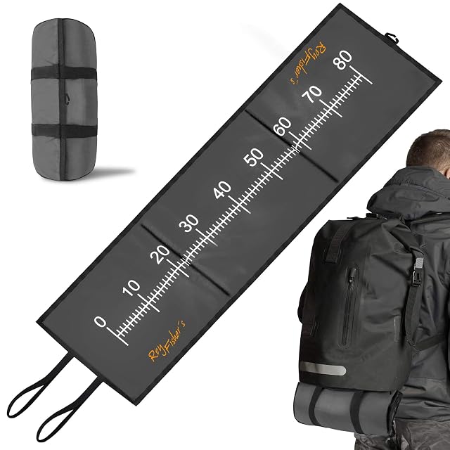 Roy Fishers ultraleichte Abhakmatte 100 mal 30 cm mit Maßband